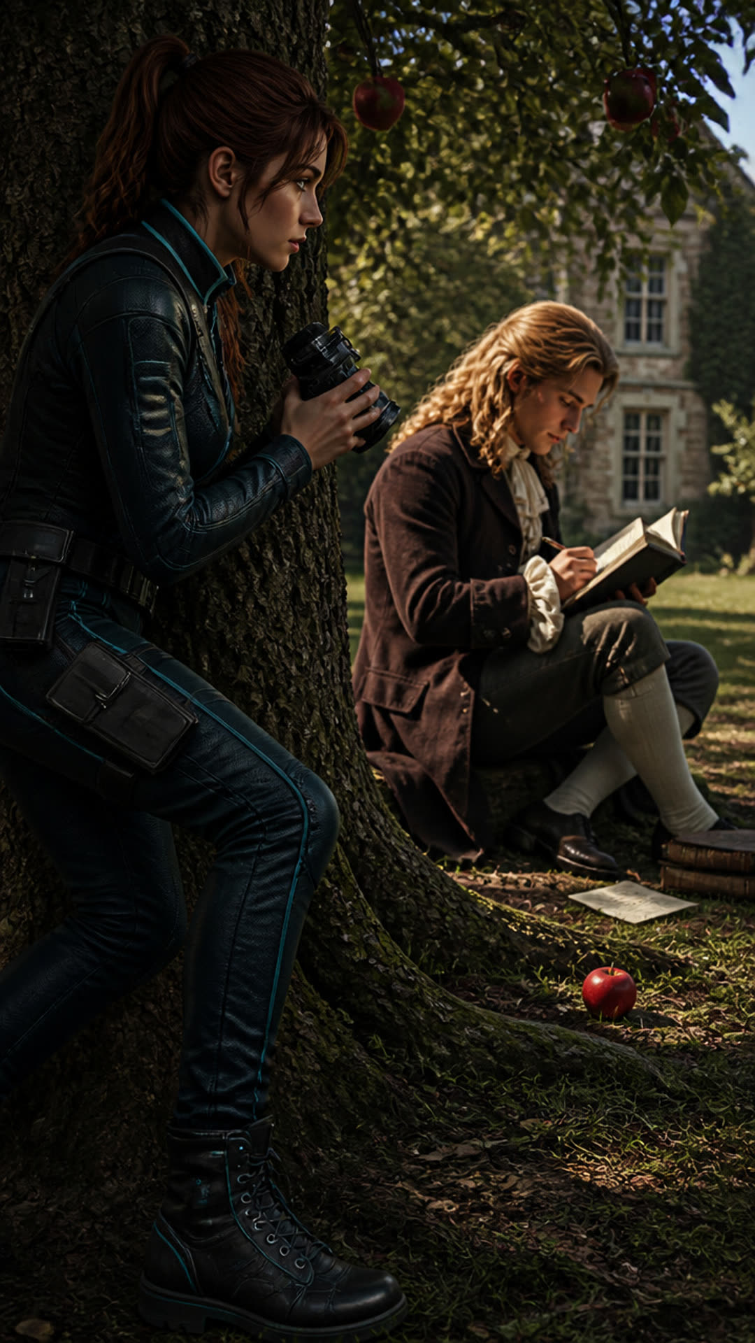 Scene reference image 2 · seed character composited into the scene